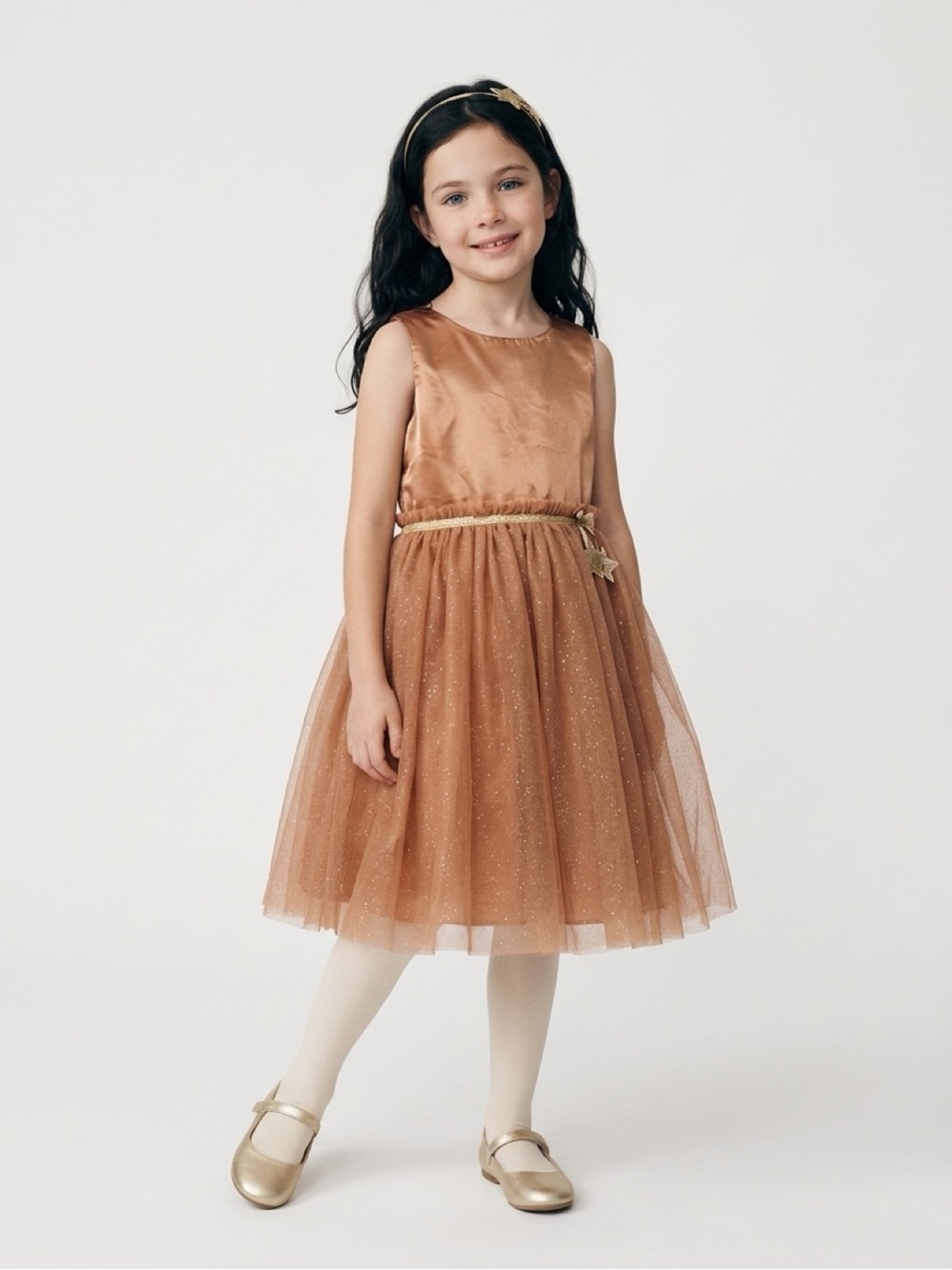 H&M Copper Glitter Tulle Party Dress